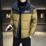 冬季店主新款标拼色立领羽绒服男短款保暖羽绒外套Y11578-P225，男装羽绒服，电商A239