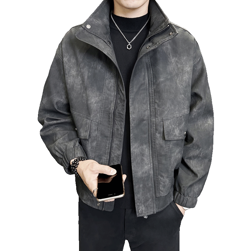 秋季立领皮衣夹克男时尚潮流外套青年帅气机车服上衣P1118-P155,男装夹克,电商A239