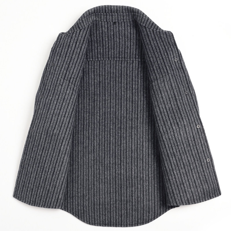 秋冬纯手工双面羊绒夹克男休闲款衬衫领双面呢S96018-P295,男装夹克,电商A239