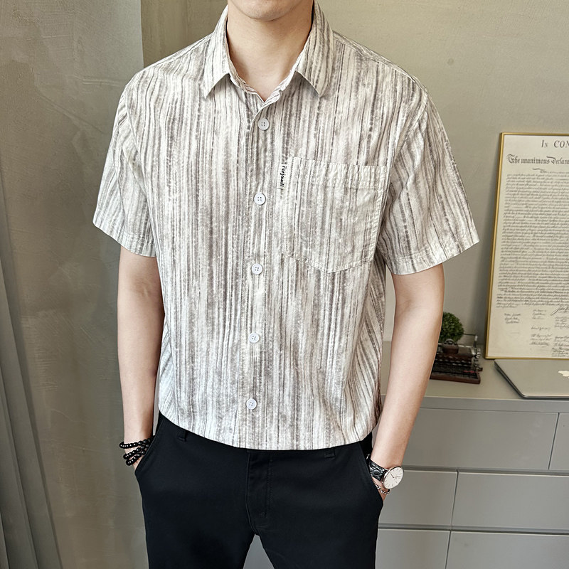 夏季新款男士短袖衬衫时尚百搭休闲衬衣薄款上衣C558-P68,男装衬衫,电商A239