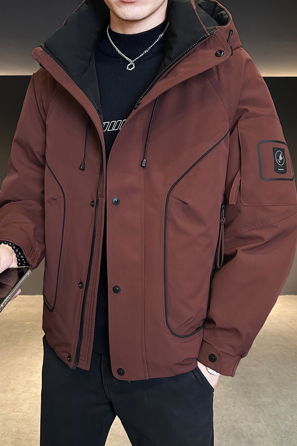 冬季新款工装羽绒服男短款保暖羽绒外套Y2572-P265，男装羽绒服，电商A239