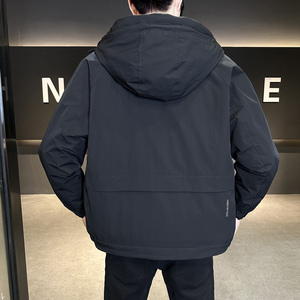 标连帽羽绒服男冬季潮流休闲短款外套男士夹克Y2523-P198图片