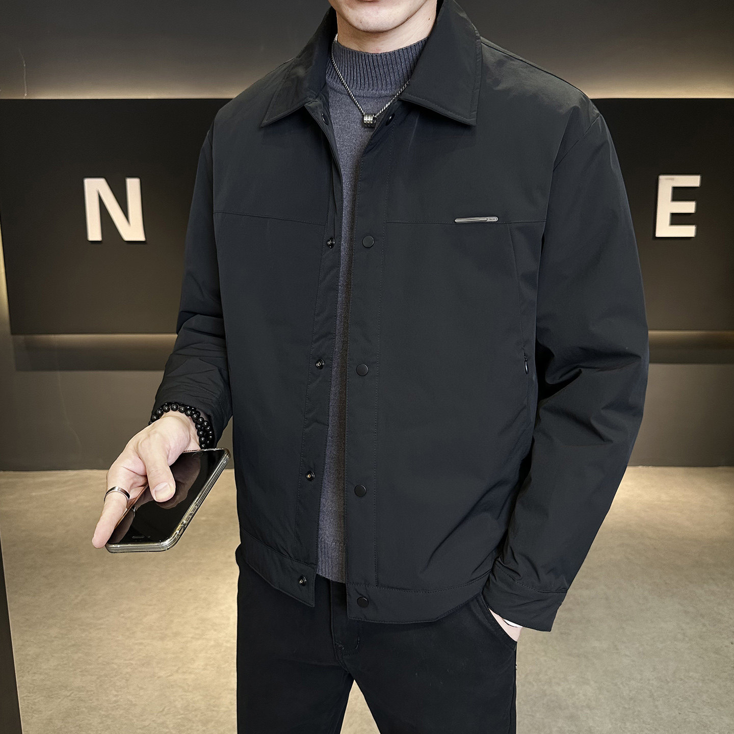 标轻薄羽绒服男冬季潮流翻领短款外套男士夹克Y5533-P165,男装夹克,电商A239