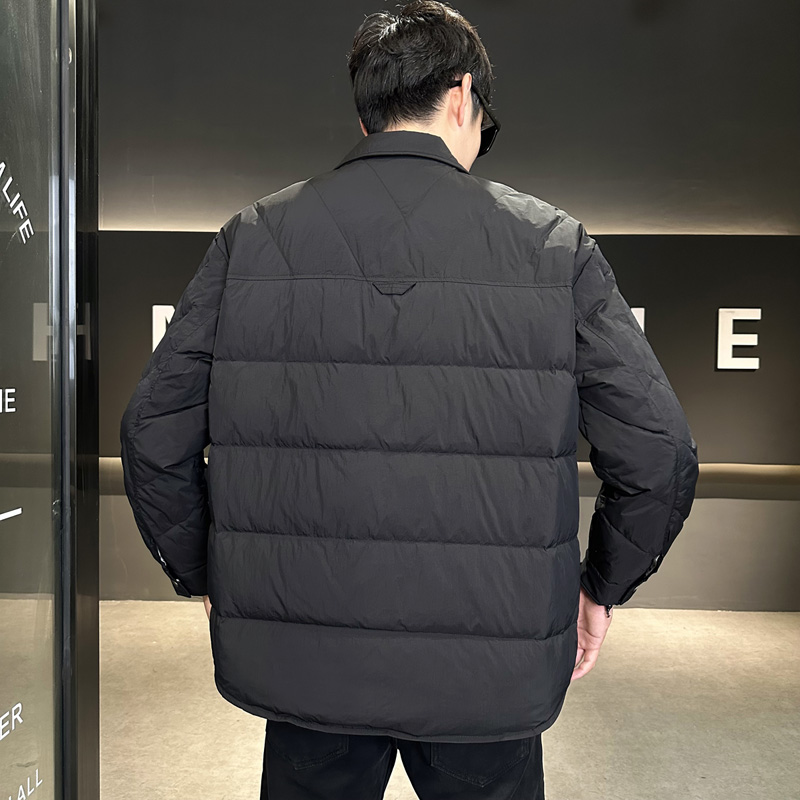 轻薄羽绒服标男冬季潮流翻领短款外套男士夹克Y2510-P155，男装夹克，电商A239