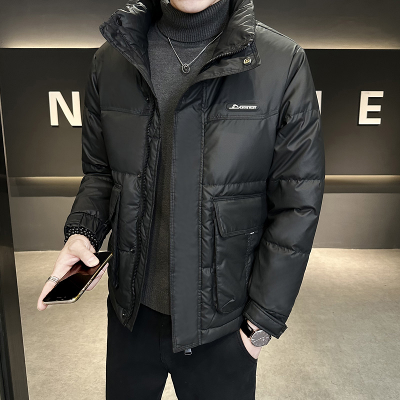 冬季新款立领皮羽绒服男短款外衣保暖羽绒外套Y9853-P175，男装羽绒服，电商A239