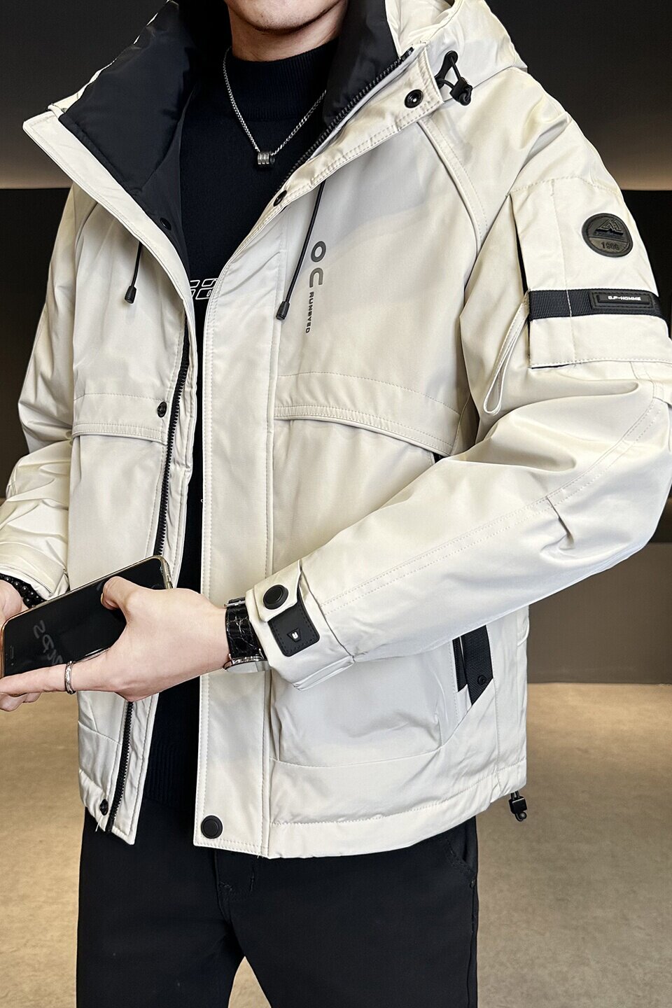 冬季新款工装羽绒服男短款保暖羽绒外套夹克Y2553-P245,男装夹克,电商A239