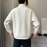 冬季新款加绒加厚休闲立领打底衫宽松套头男士内搭上衣W6862-P90，男装卫衣，电商A239