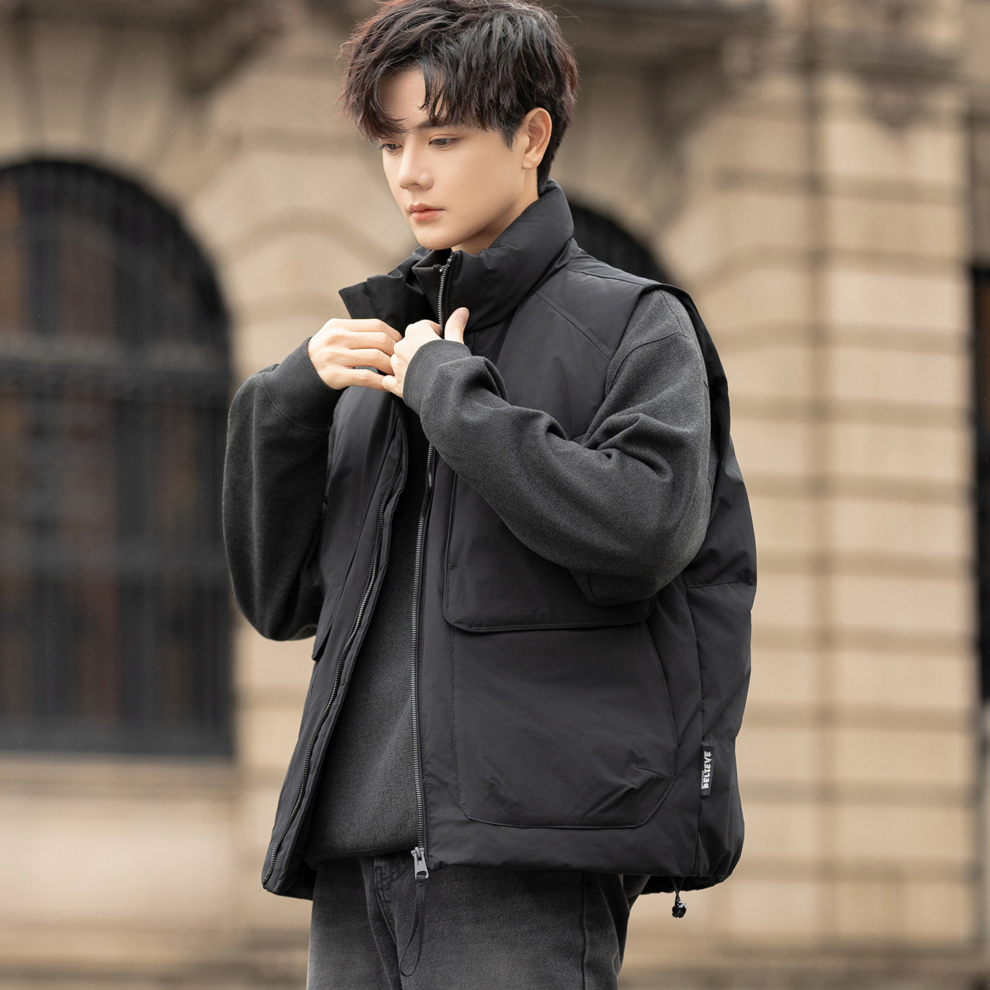 Tim标羽绒马甲男冬季宽松潮牌保暖外套羽绒服背心M159-P125,男装背心/马甲,电商A239