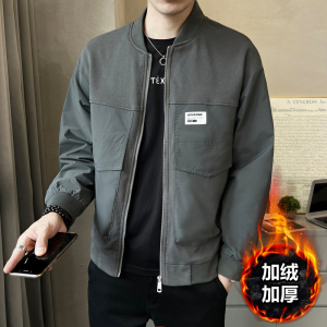 冬季加棉加厚二棉夹克 棒球领休闲韩版薄棉袄外套JK2033加棉-P130图片