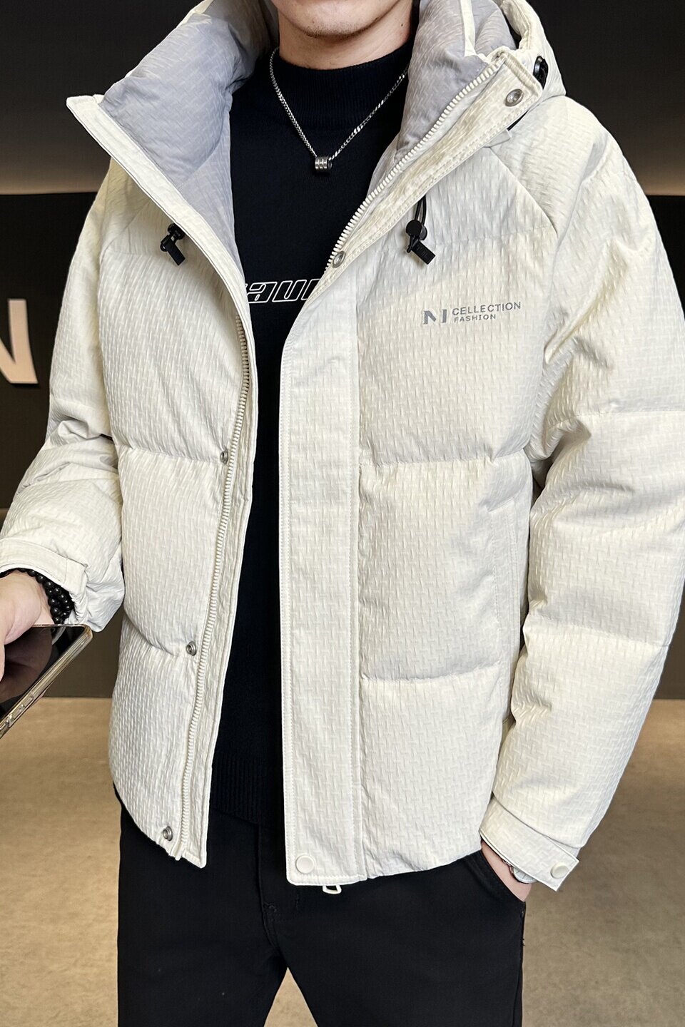 冬季店主风新款连帽标羽绒服男短款保暖羽绒外套Y12006-P265,男装羽绒服,电商A239