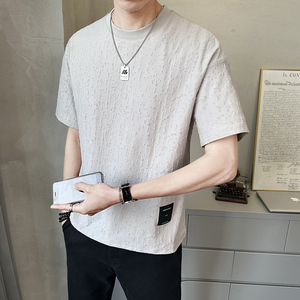 夏季新款短袖t男韩版潮流简约半袖上衣青年修身休闲T恤T1115-P48图片