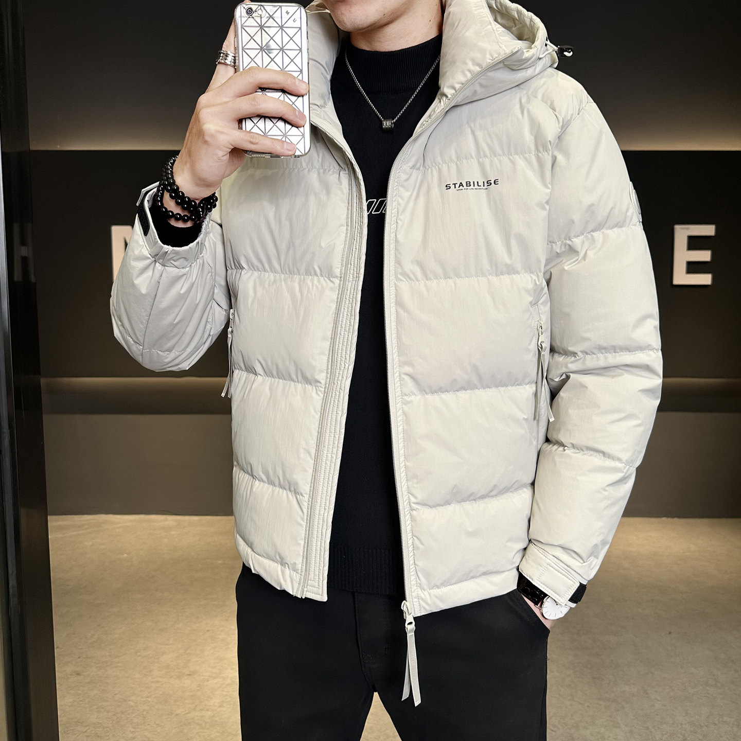 冬季男士羽绒服新款青年时尚简约修身保暖百搭外套Y6666-P215,男装羽绒服,电商A239