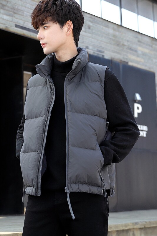 短款立领羽绒马夹男休闲日系面包服保暖外套马甲背心M211-P120,男装背心/马甲,电商A239