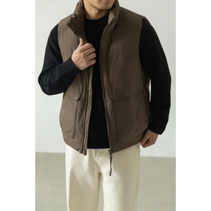 老钱风标羽绒马甲男冬季宽松潮牌保暖外套羽绒服背心M159-P125图片