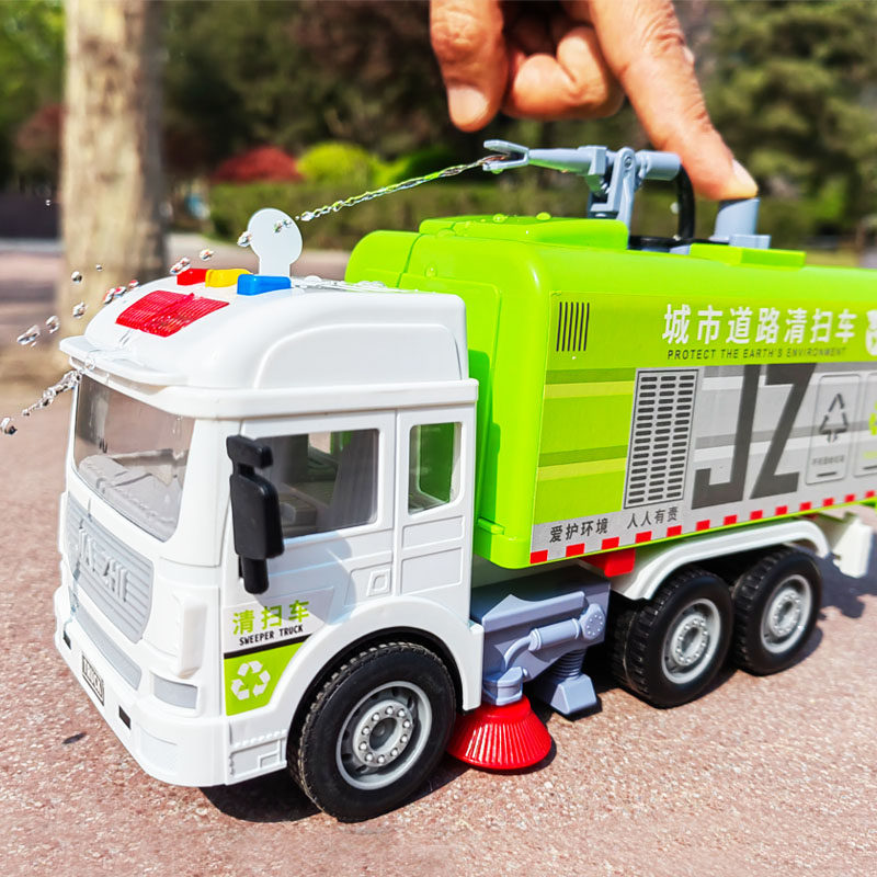 儿童声光惯性扫地车城市环卫道路清扫车模耐玩可喷水仿真小汽车模