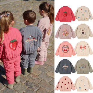 25秋冬KS棉服男女童羊羔绒保暖棒球服夹克外套儿童加厚棉衣外套