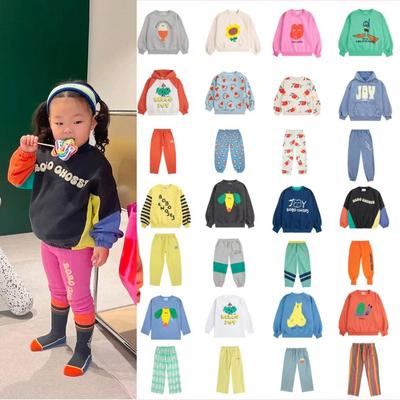 25BC春夏新款男女童休闲可爱印花长袖卫衣卫裤套装