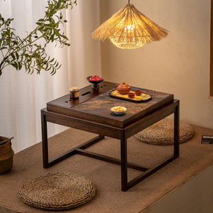 榻榻米茶几实木炕桌新中式飘窗桌胡桃木茶桌简约小桌子日式矮桌几
