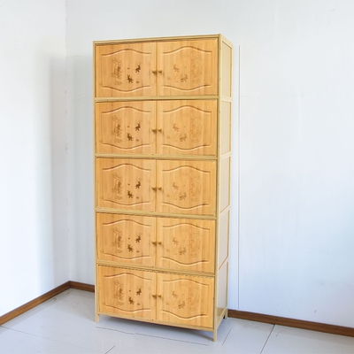 楠竹储物柜卧室衣物收纳柜对开门收纳柜新中式柜衣橱多功能组合柜