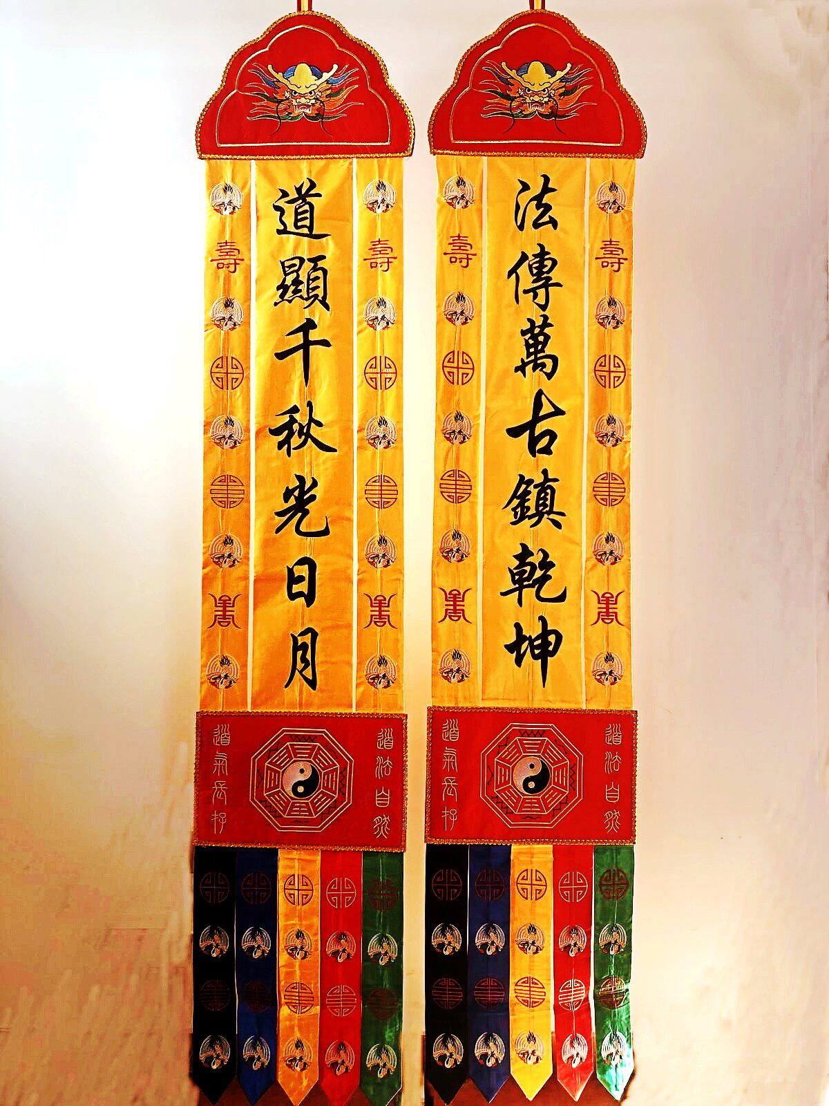 长幡民俗文化绣品 神坛装饰 法壇挂幡神幡神像鹤幡道幡2米
