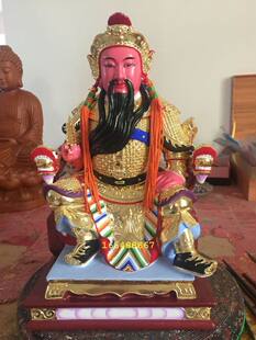 四天天王香樟木托塔李天王神像木雕李靖拿塔天王民间神像订做12寸