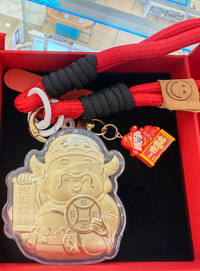 新款黄金足金999元宝招财猫财神爷HelloKitty猫手机链挂饰钥匙扣