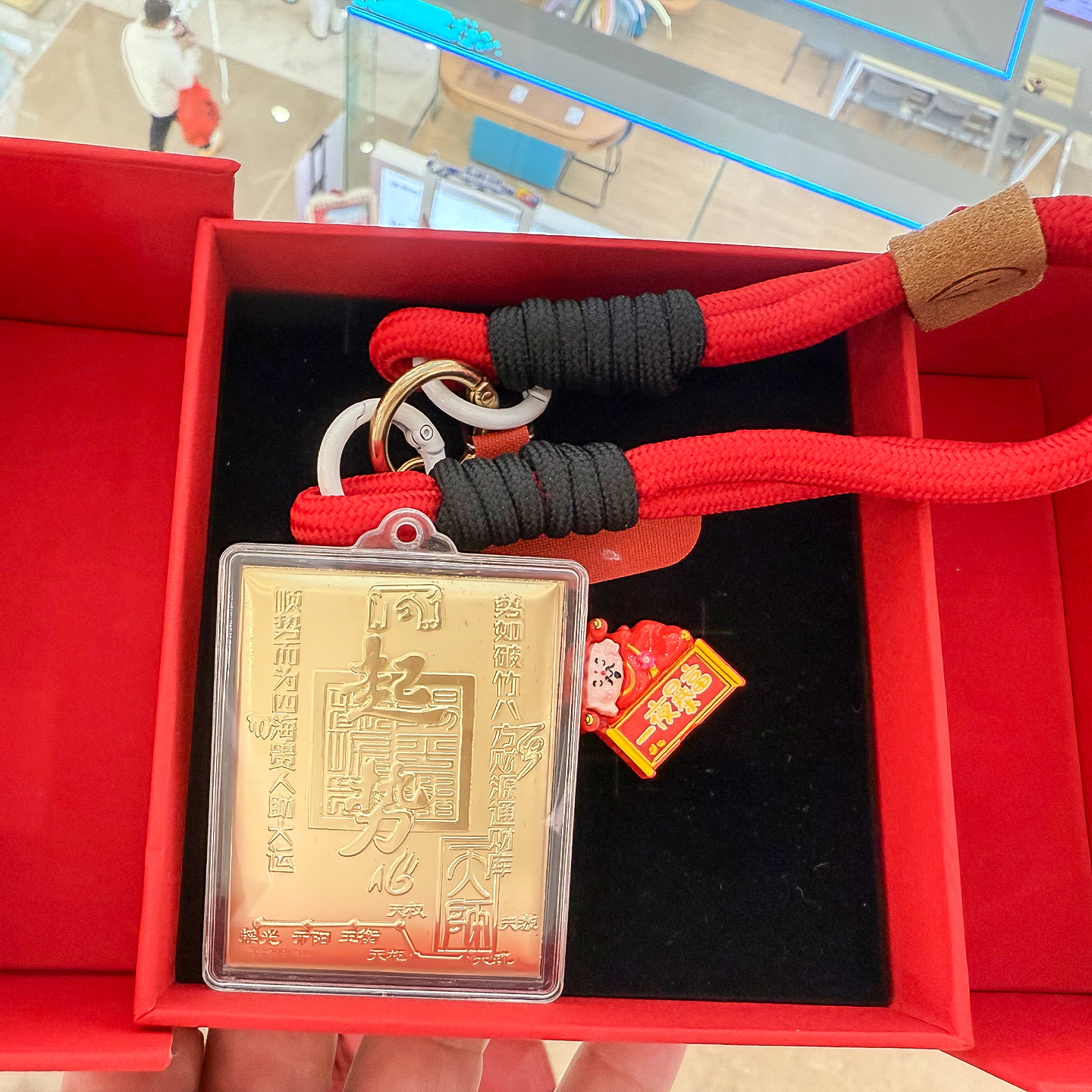 足金999 起势八方来财手机链钥匙扣车挂件包包挂件送男女朋友礼物