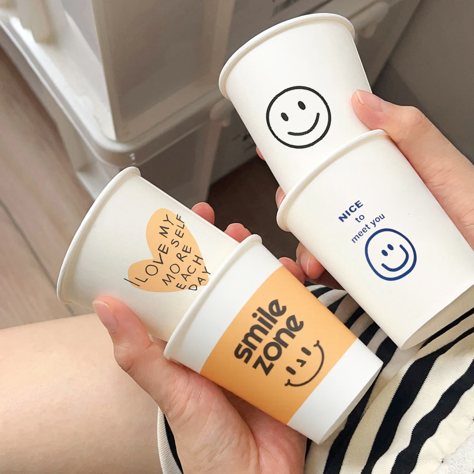 50只加厚加硬家用一次性纸杯