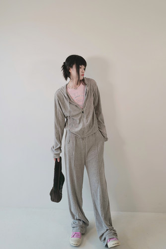 175高个子加长阔腿裤两件套