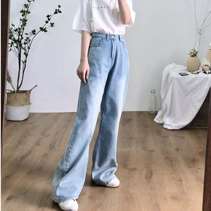 170高个子加长阔腿牛仔裤宽松高腰显瘦chic复古直筒拖地长裤女秋