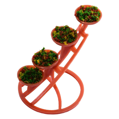 沙盘模型DIY模型配景白色橙色花架山字形花坛 马路公园花坛花架