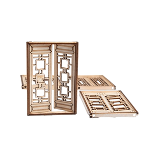 仿古门窗沙盘建筑模型材料diy手工小家具徽派实木镂空中式木门窗