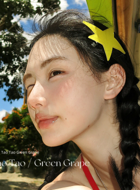 黄色五角星星发夹辣妹y2k海边度假风大号边夹侧边韩系刘海夹头饰