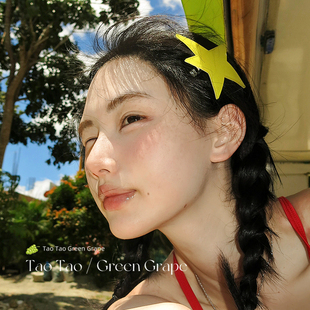 黄色五角星星发夹辣妹y2k海边度假风大号边夹侧边韩系刘海夹头饰