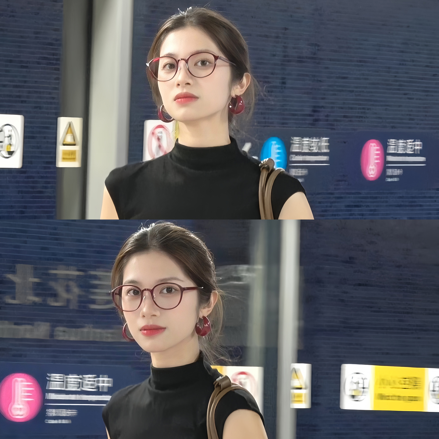 复古港风红色C型树脂圈圈耳环女气质耳钉度假风夸张耳圈圆圈耳饰