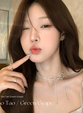 甜酷风蝴蝶结项链配裙子