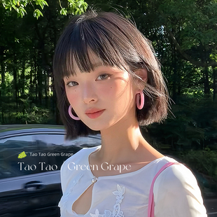 多巴胺粉色圈圈耳环女夏天2024新款高级感夸张大耳圈耳钉圆圈耳饰