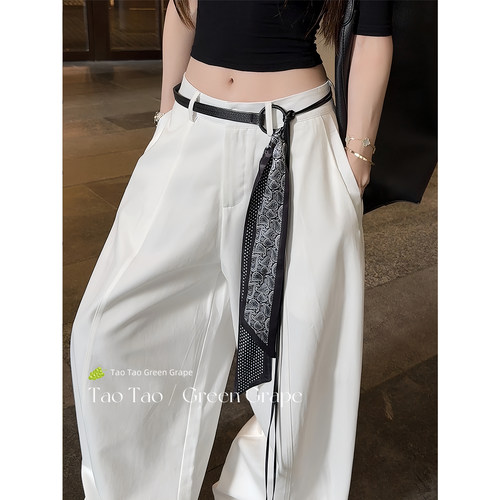 复古长条黑白腰果花腰带丝巾女2025新款高级感装饰搭配裤子腰间