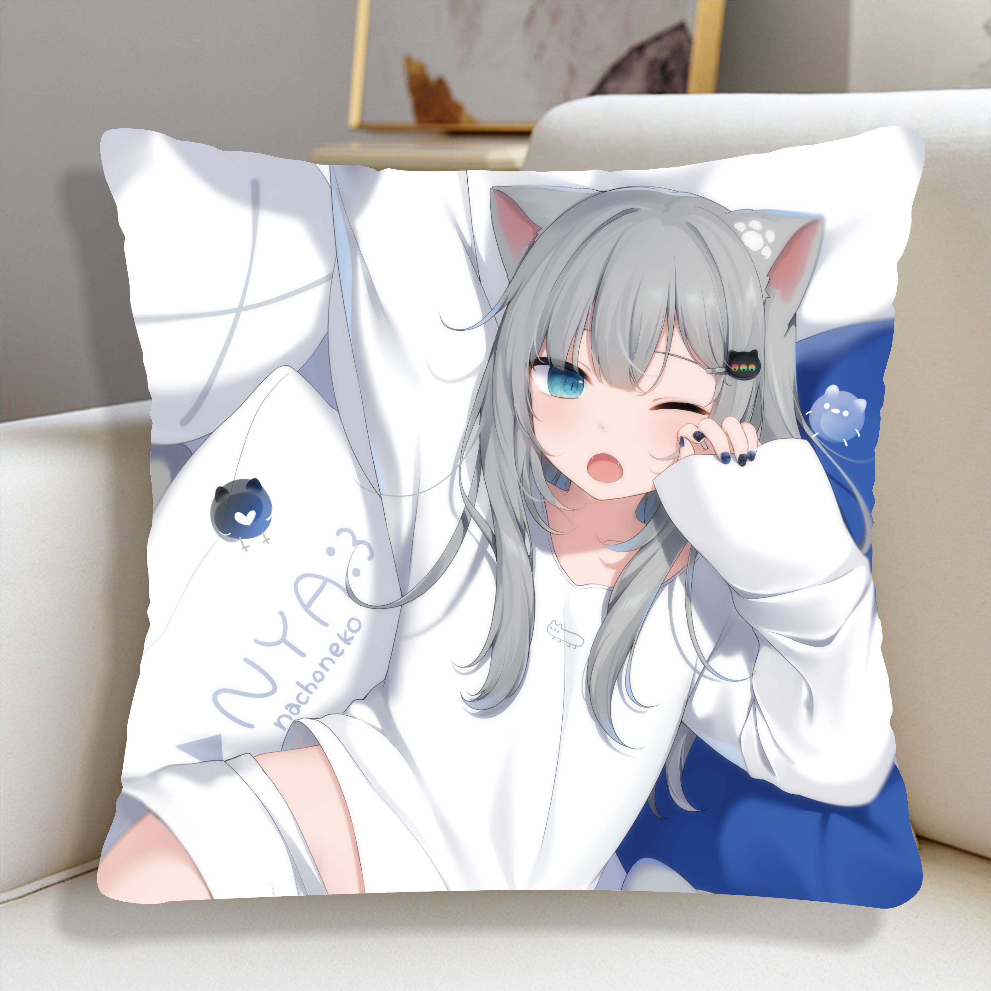 动漫二次元猫羽雫可爱少女萌娘卡通diy抱枕双面沙发床头靠枕定制
