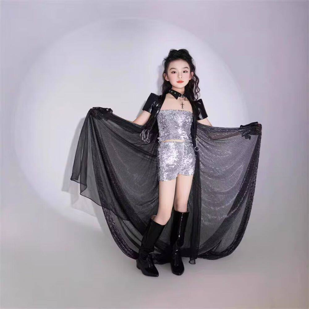 女童机车朋克走秀t台服演出服