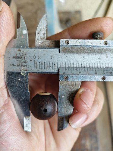 老料红酸枝镶牙三通加佛塔15mm