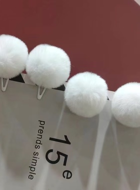 白色团子动漫cos球球发夹可爱软萌头饰发饰毛绒绒发夹喜庆发卡