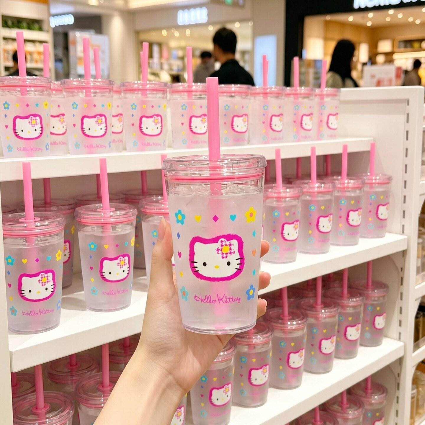 吸管水杯女生塑料冷萃杯随手杯高颜值夏日2026新款学生上学专用