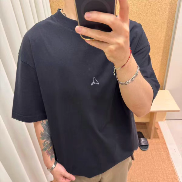 Roa风格!日系户外机能宽松小徽标纯棉速干短袖T恤男女款圆领上衣