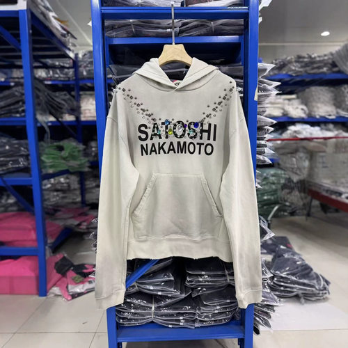 SATOSHI NAKAMOTO 26SS NECKLACE HOODIE项链水洗喷脏连帽卫衣