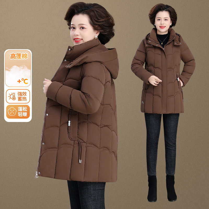 中年妈妈棉衣棉袄女2025年新款冬季夹棉外套名牌女士羽绒棉服冬装