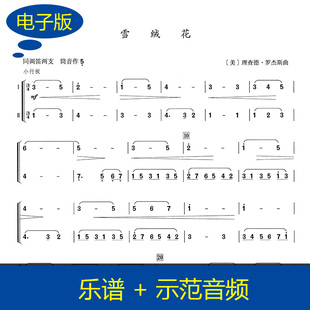 【竹笛二重奏】雪绒花 同调竹笛二重奏曲谱 重奏乐谱 送示范B0007