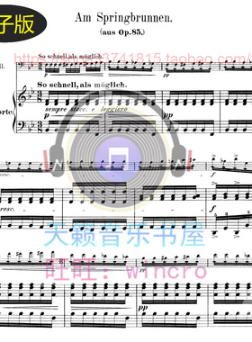Schumann舒曼Am Springbrunnen,Op.85 No.9大提琴和钢琴总分谱