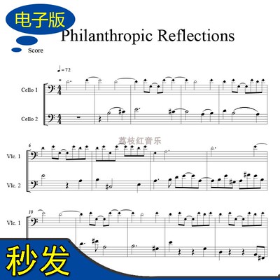 高清乐谱Philanthropic Reflections大提琴二重奏谱 总谱 v435