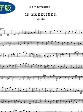 18首多曹尔Dotzauer大提琴练习曲Op.120大提琴谱 v393